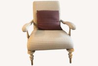 Large Upholstered Studded Armchair With Pillow - AptDeco