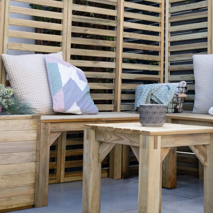 Upholstered modular garden seating furniture