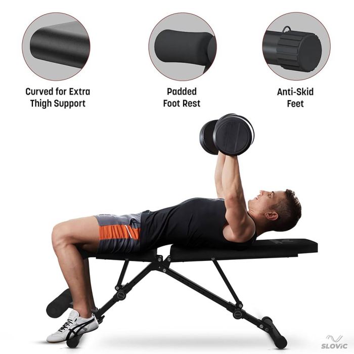Adjustable Gym Bench for Home Workout Incline Decline Bench with 7 ...